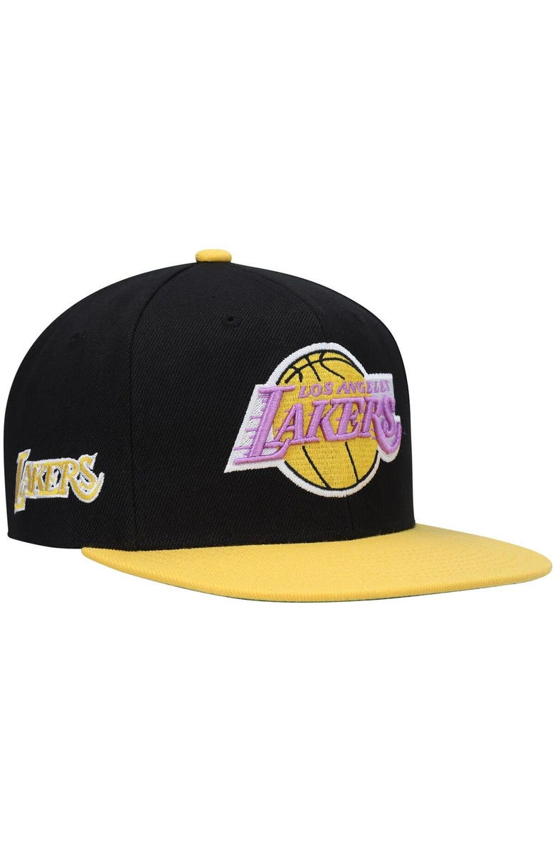 Mitchell & Ness Men's Mitchell & Ness Black/Gold Los Angeles Lakers Hardwood Classics Snapback Hat, Main, color, Black