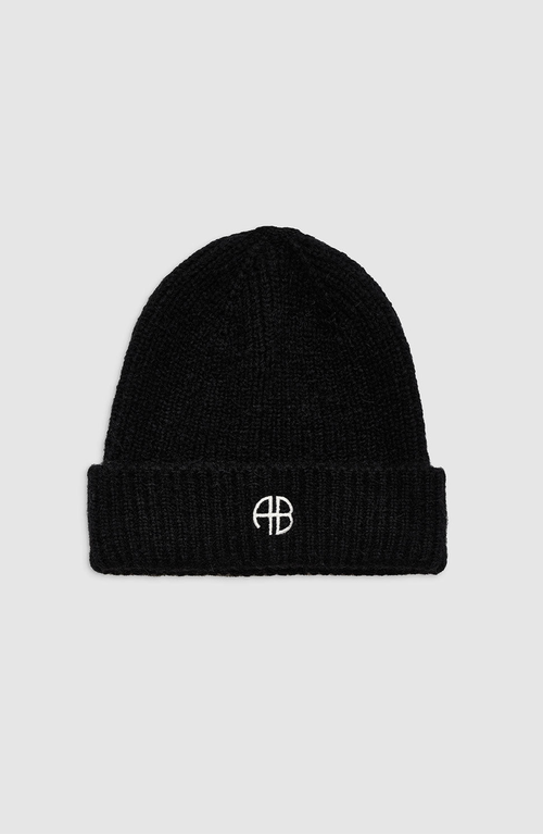 Anine Bing Rib Knitted Hat In Black