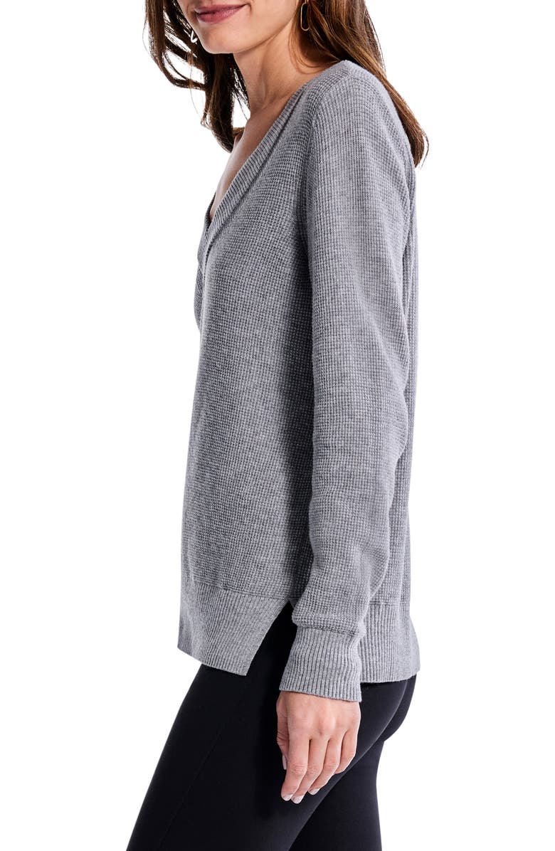 NIC+ZOE Waffle Stitch V-Neck Sweater, Alternate, color, 