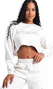 Vitality Cozy Raw Hem Crop