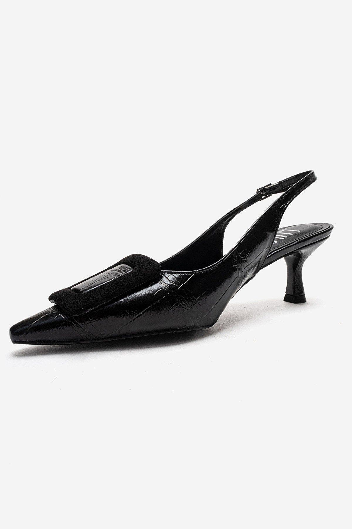 Prologue Shoes Dublin Buckle Stiletto Pump, Alternate, color, Black Print