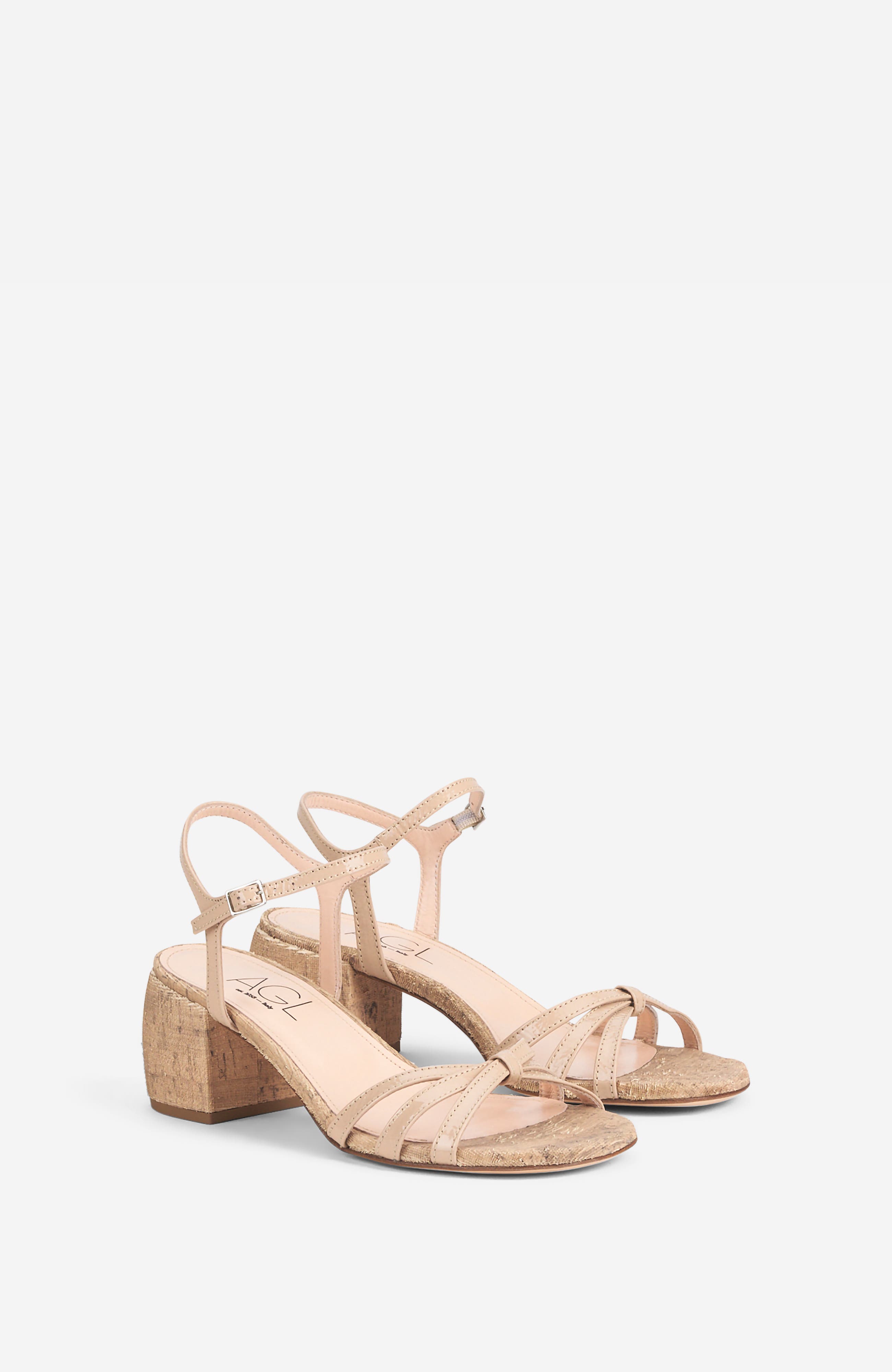 Clio Sandal with Medium Heel, Alternate, color, Powder Pink Patent