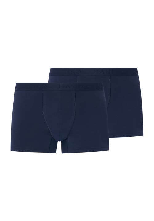 Hanro Cotton Essentials 2-Pack Cotton Boxer Briefs in Deep Navy/deep at Nordstrom, Size Large
