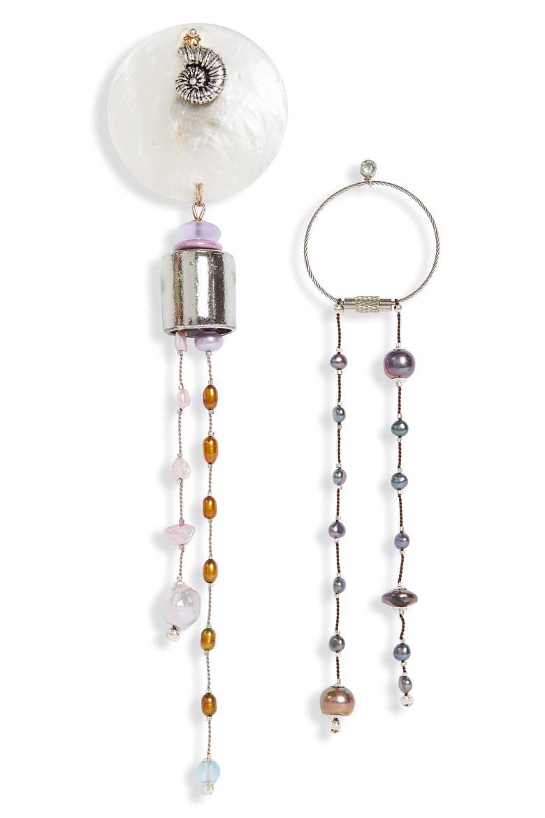 Sanctuary Mismatched Drop Earrings, Main, color, FATE