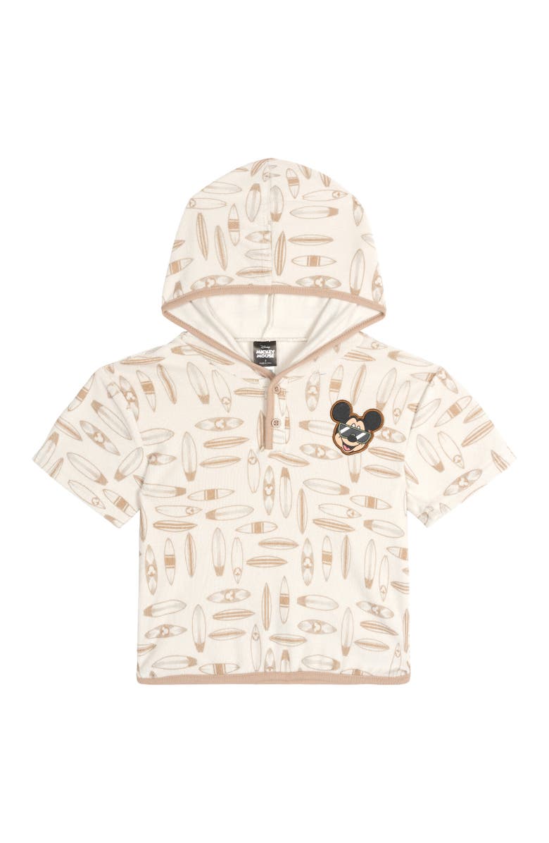 Disney Mickey Mouse Baby Boys' Loungewear 2-Piece Hooded T-Shirt and Shorts Set, Alternate, color, Warm Grey Mickey Mouse