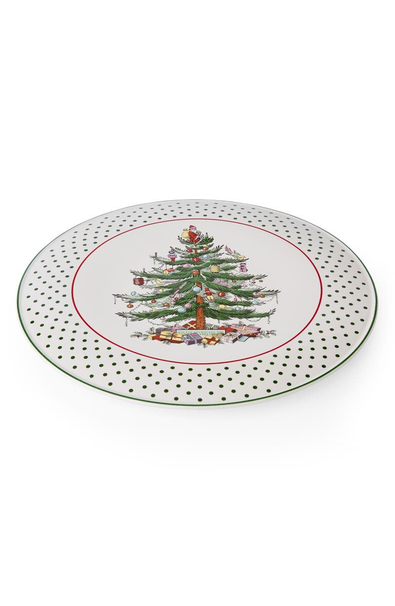 Spode Christmas Tree Polka Dot Cake Plate, Alternate, color, 