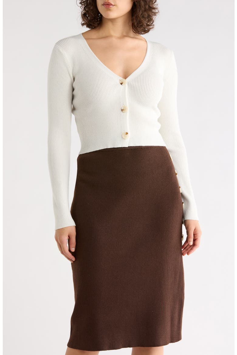 Myka V-Neck Crop Cardigan, Main, color, COCONUT MILK