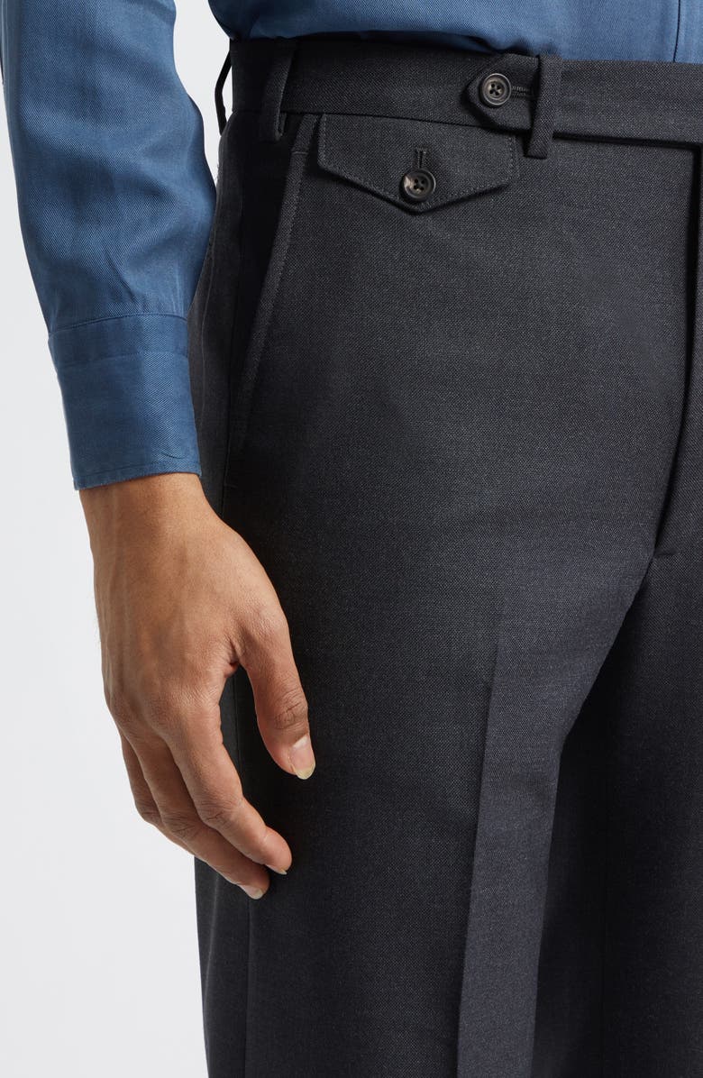 J. Mueser Waverly High Twist Virgin Wool Trousers, Alternate, color, Charcoal