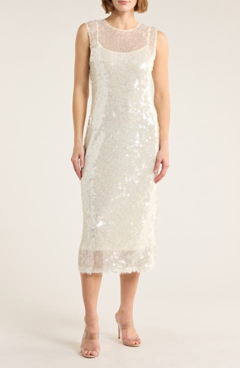 Sleeveless Sequin Midi Dress
