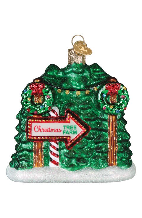 Christmas Tree Farm Glass Ornament
