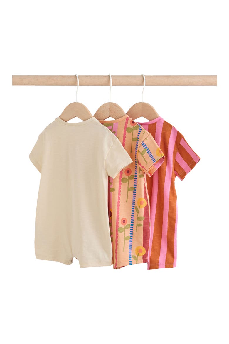 Set of 3 Assorted Slogan Rompers, Alternate, color, RED