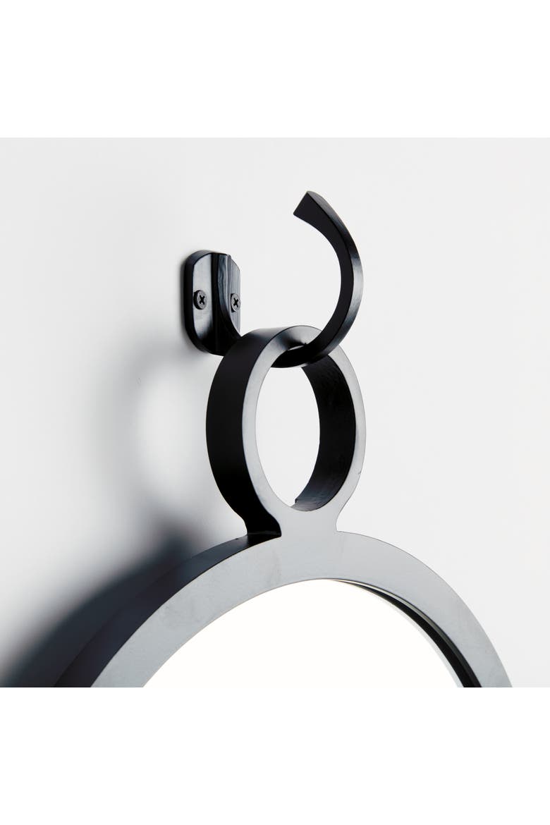 Eliana Black Framed Round Decorative Wall Mirror, Alternate, color, Black