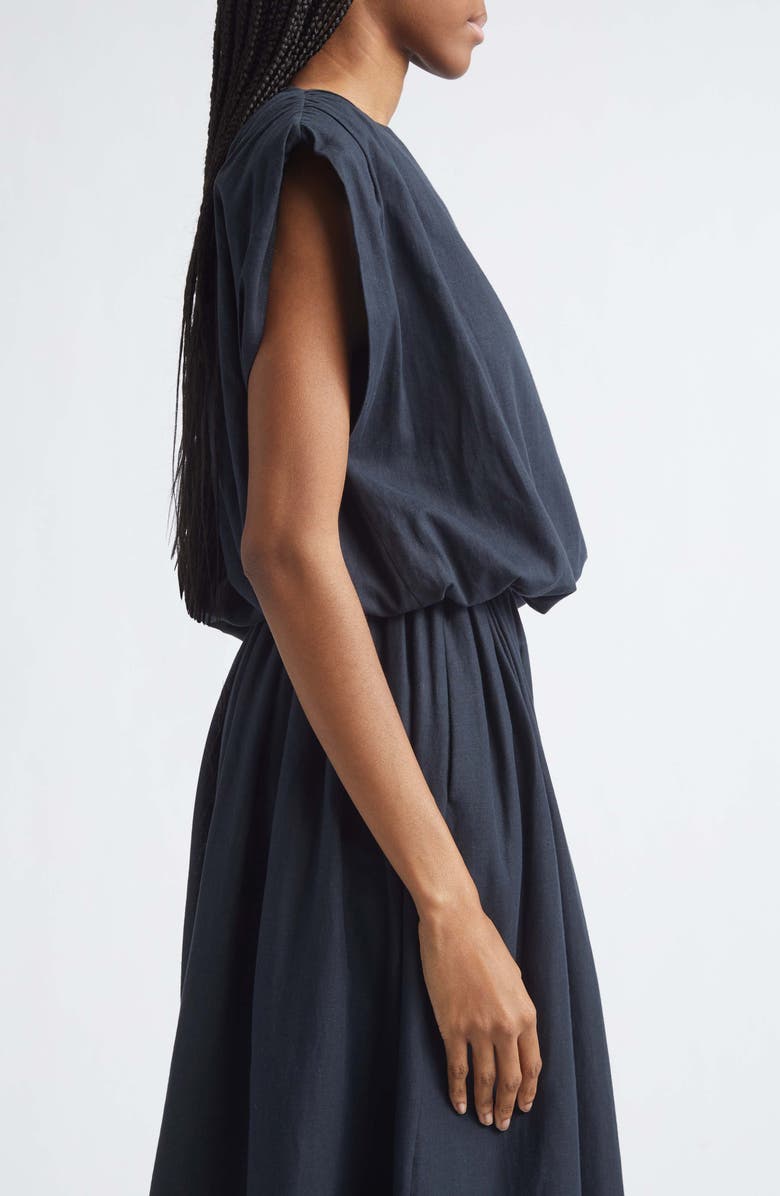 Toccin Sirelle Cap Sleeve Linen Blend Shirt, Alternate, color, Washed Jet