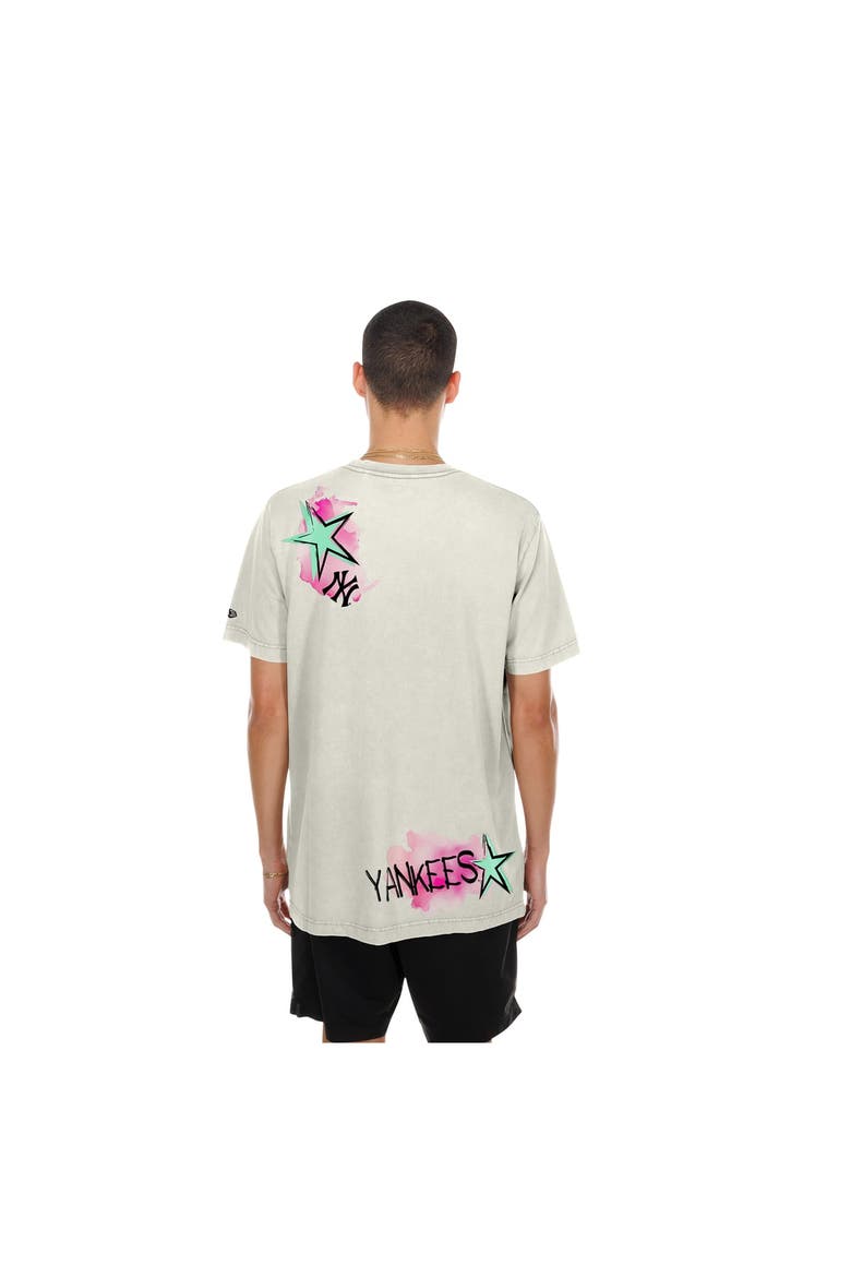 Men's New Era  Cream New York Yankees Lifestyle Punk Core T-Shirt, Alternate, color, Cream
