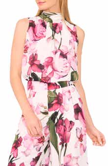 Ted Baker Floral Print Sleeveless Satin Shirt