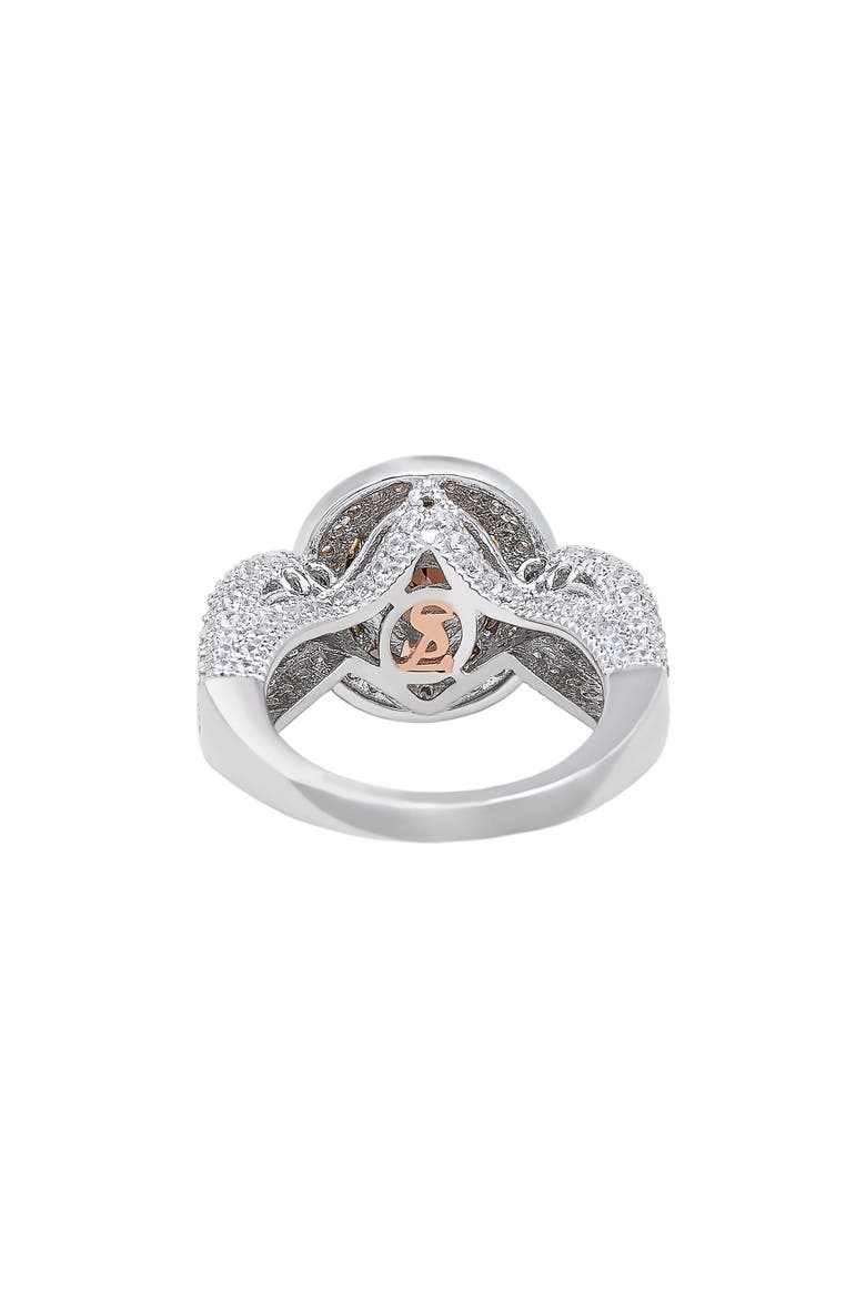 Brown Oval Cut Cubic Zirconia Pav Ring, Alternate, color, BROWN