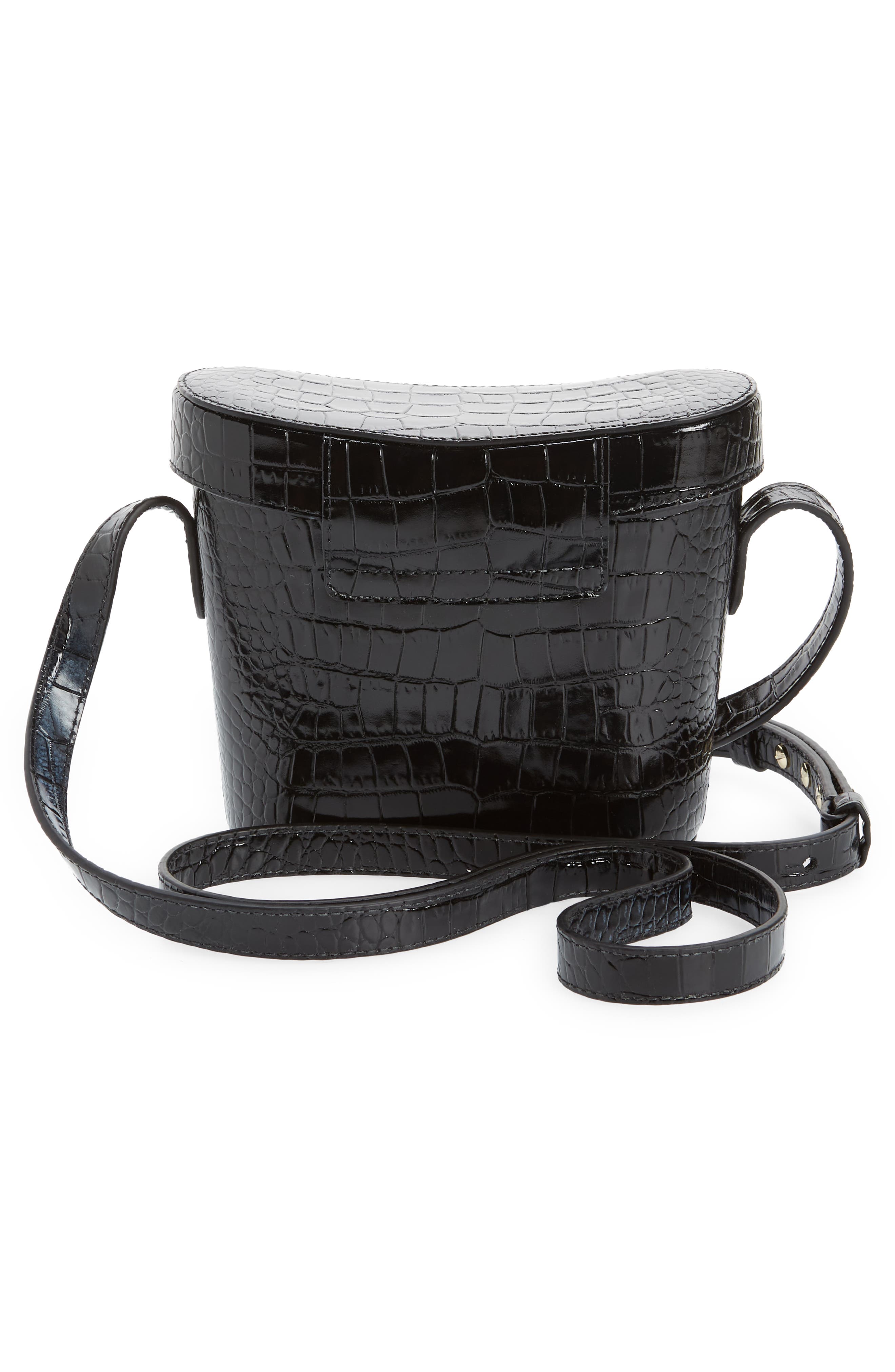 Strathberry Safari Croc Embossed Leather Crossbody Bag, Alternate, color, 