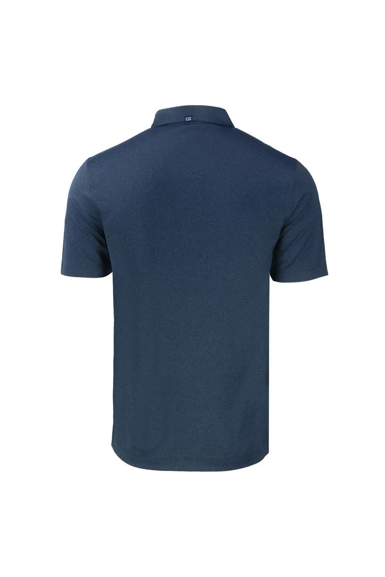 Men's Cutter & Buck  Heather Navy Los Angeles Chargers Throwback Forge Eco Stretch Recycled Polo, Alternate, color, Heather Navy