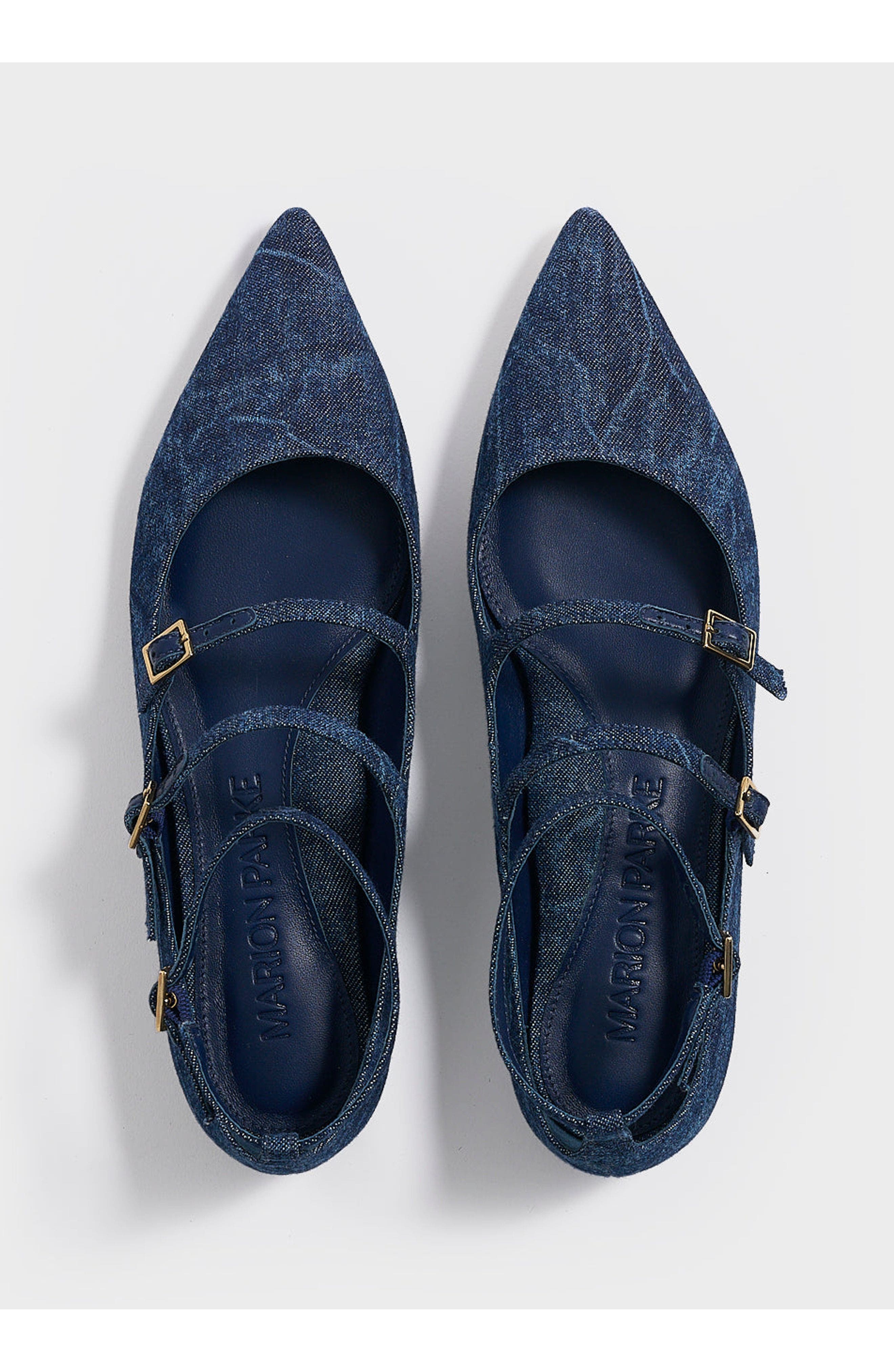 MARION PARKE Francine Flat | Denim, Alternate, color, Blue