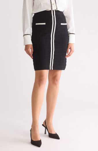 Ellen Tracy Textured Tipped Accent Knit Miniskirt