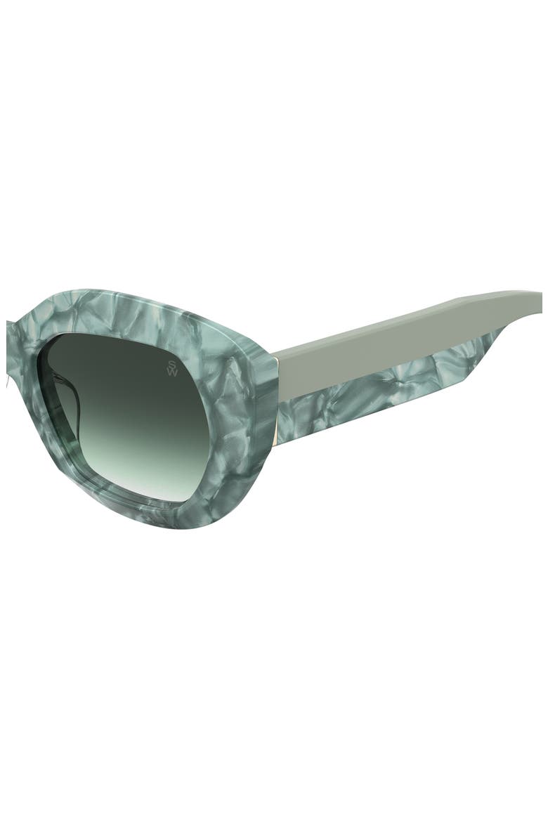 51mm Gradient Butterfly Sunglasses, Alternate, color, MARBLE GREEN/ GREEN SHADED