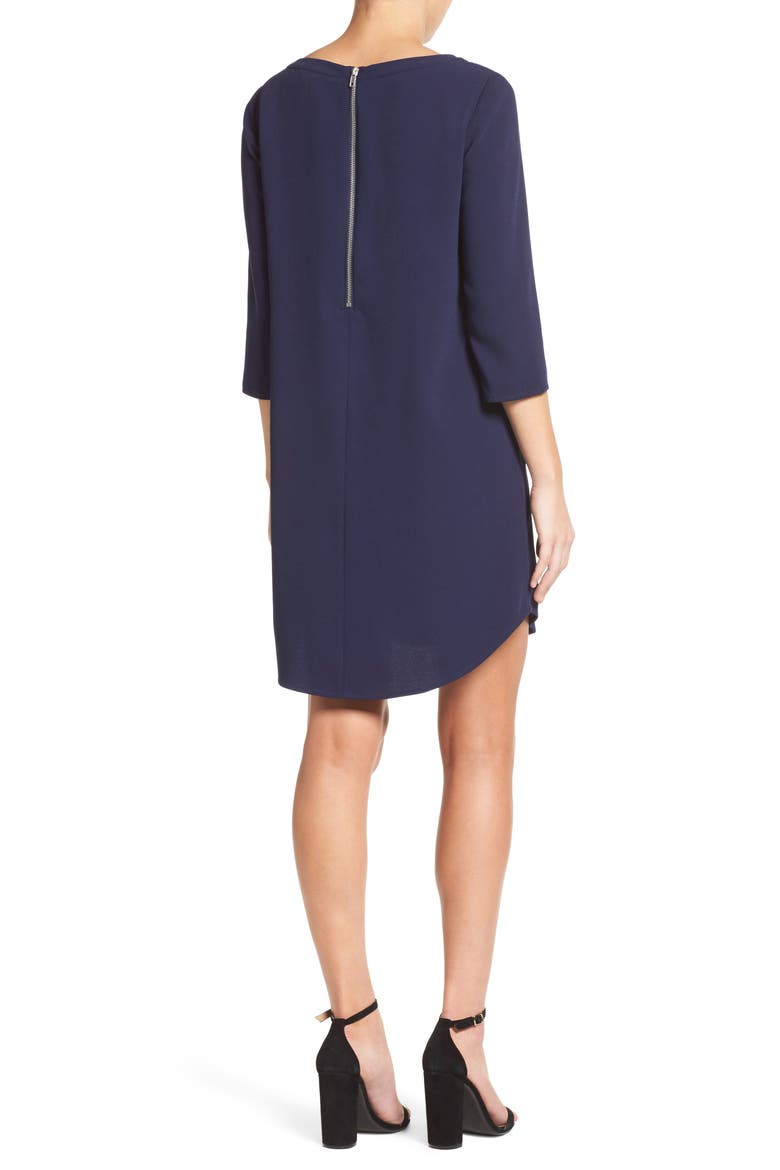 BB Dakota Jazlyn Crepe Shift Dress, Alternate, color, NAVY