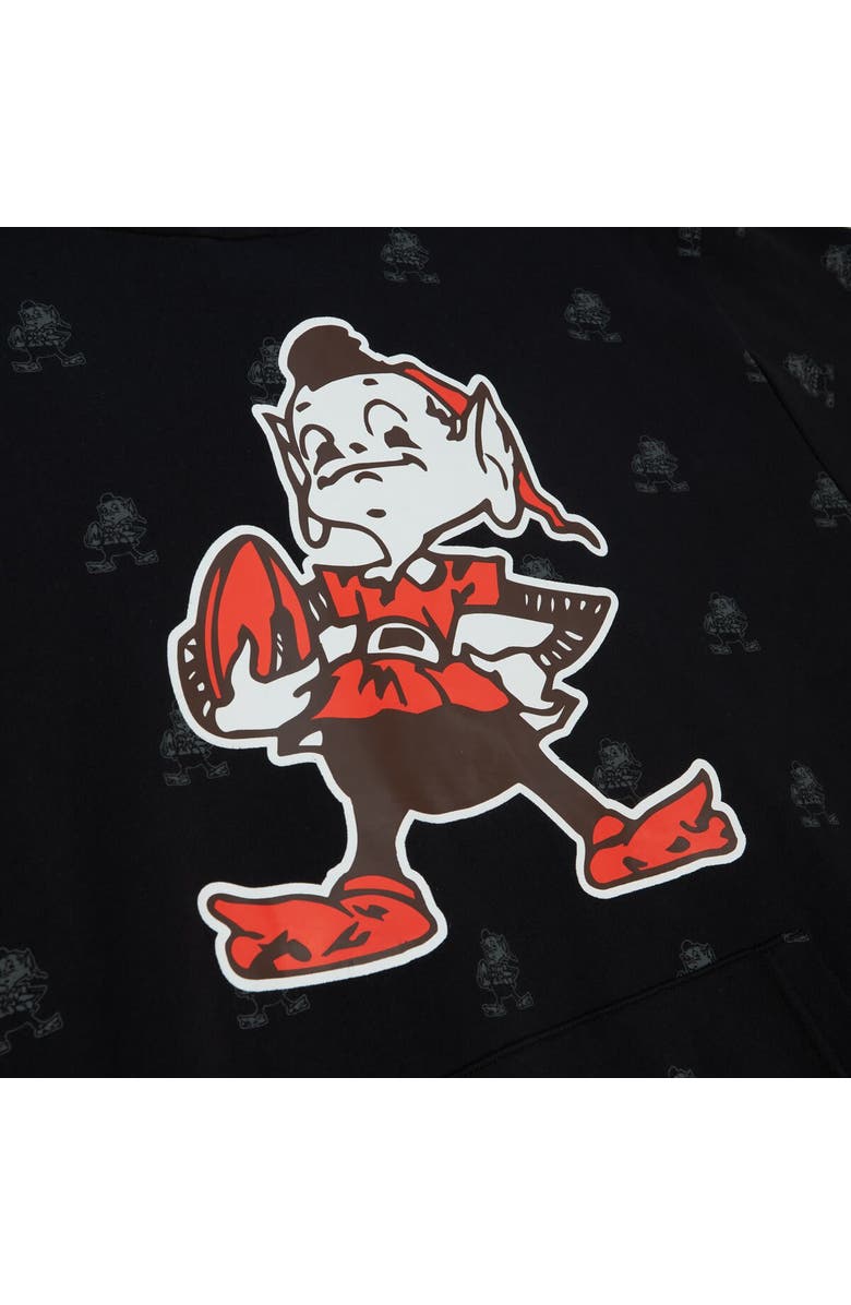 Mitchell & Ness Men's Mitchell & Ness Black Cleveland Browns Allover Print Fleece Pullover Hoodie, Alternate, color, Black