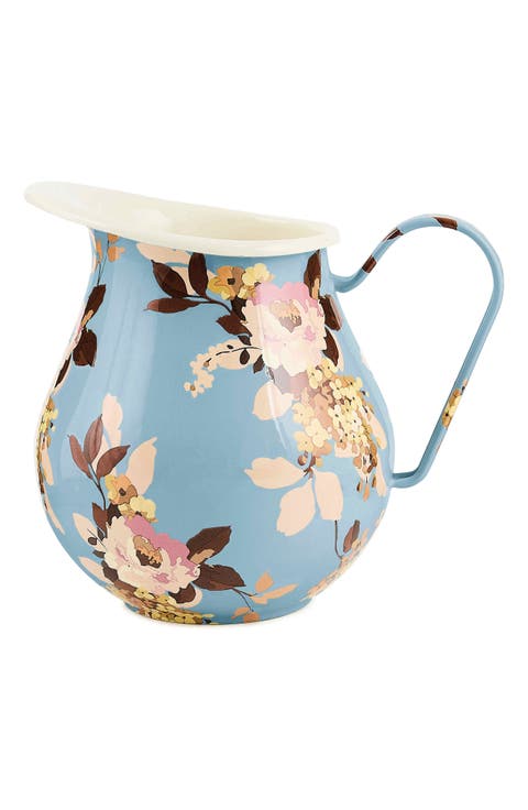 Wild Rose Slate Enameled Steel 2-Quart Pitcher