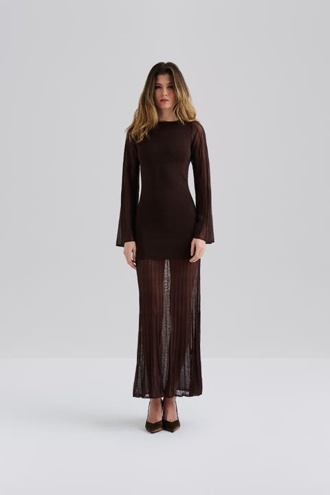 Haisley Sheer Knitted Maxi Dress