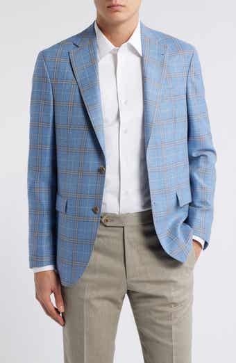 Jack Victor Midland Contemporary Fit Plaid Slub Wool Sport Coat