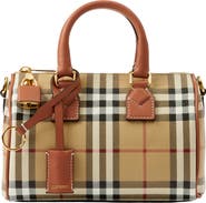 Burberry Mini Bowling Check Coated Canvas Duffle Bag