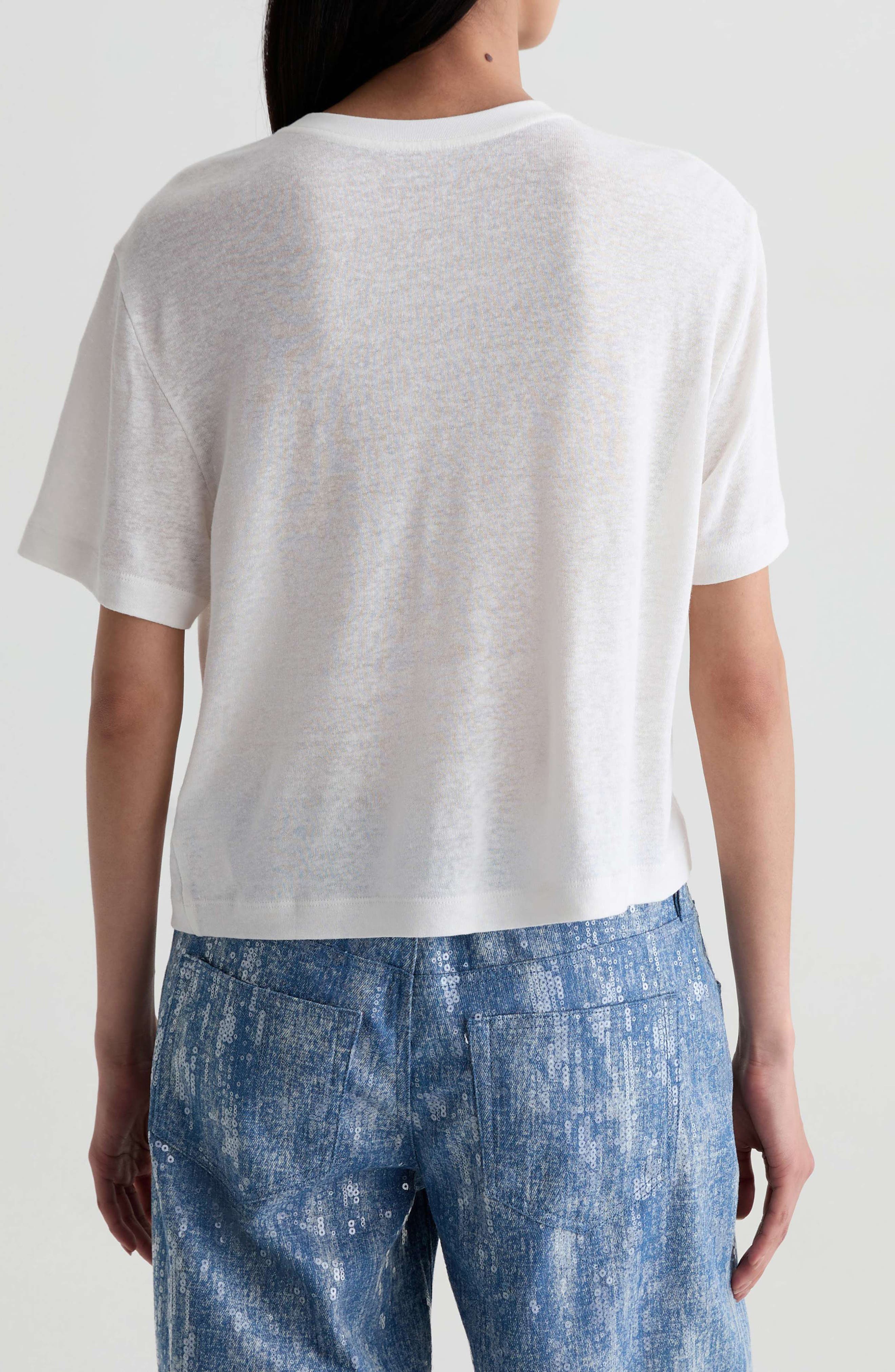 Charli Boxy Linen Blend T-Shirt - image 2