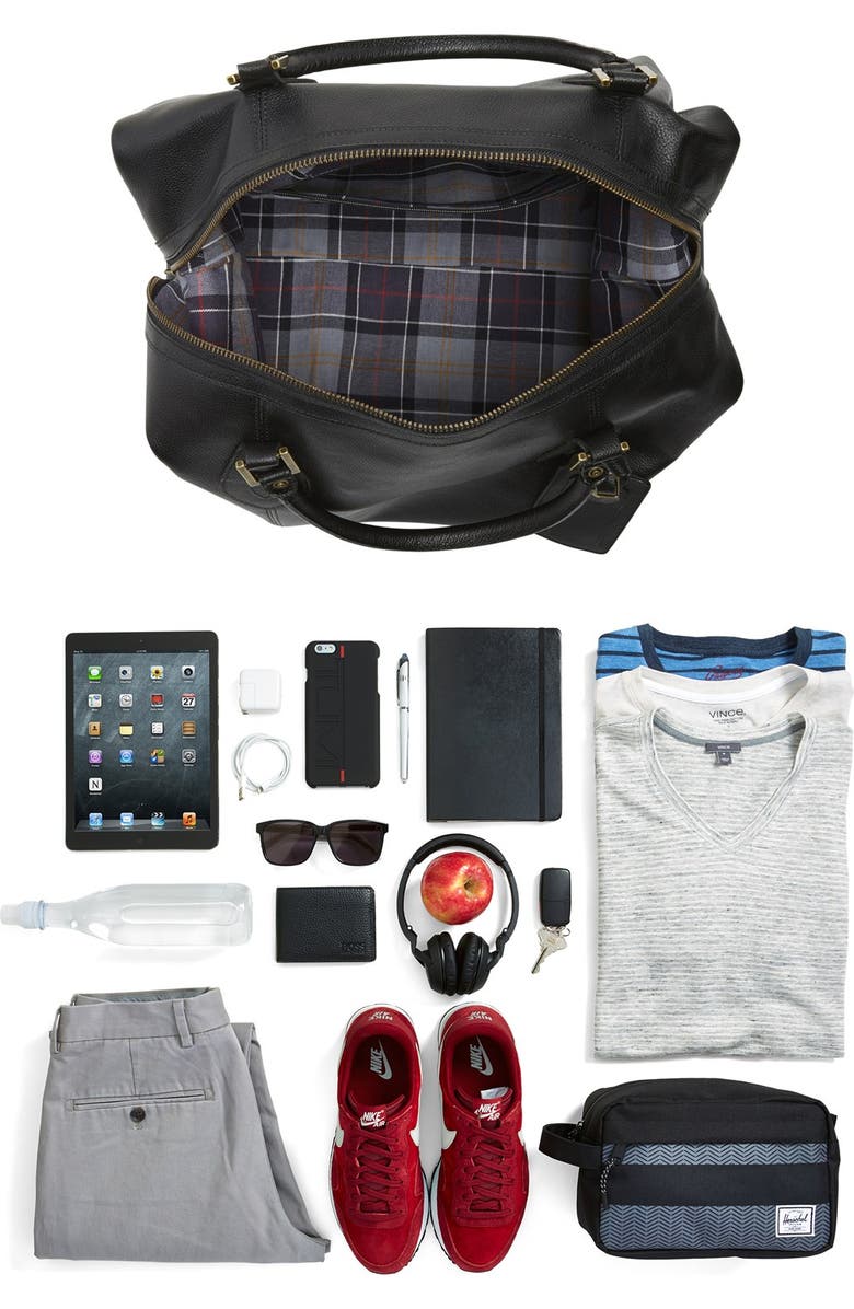 Barbour Leather Duffle Bag, Alternate, color,