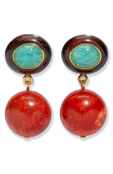Laurel Semiprecious Stone Drop Earrings