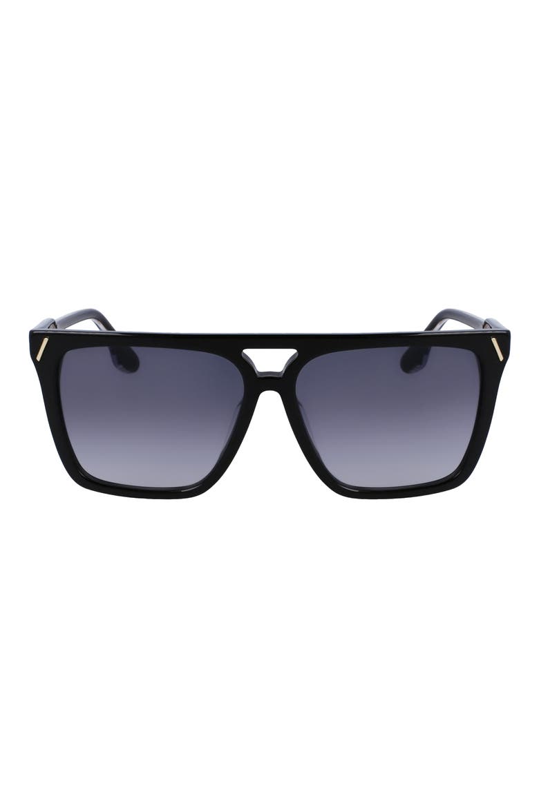 57mm Gradient Navigator Sunglasses, Main, color, BLACK
