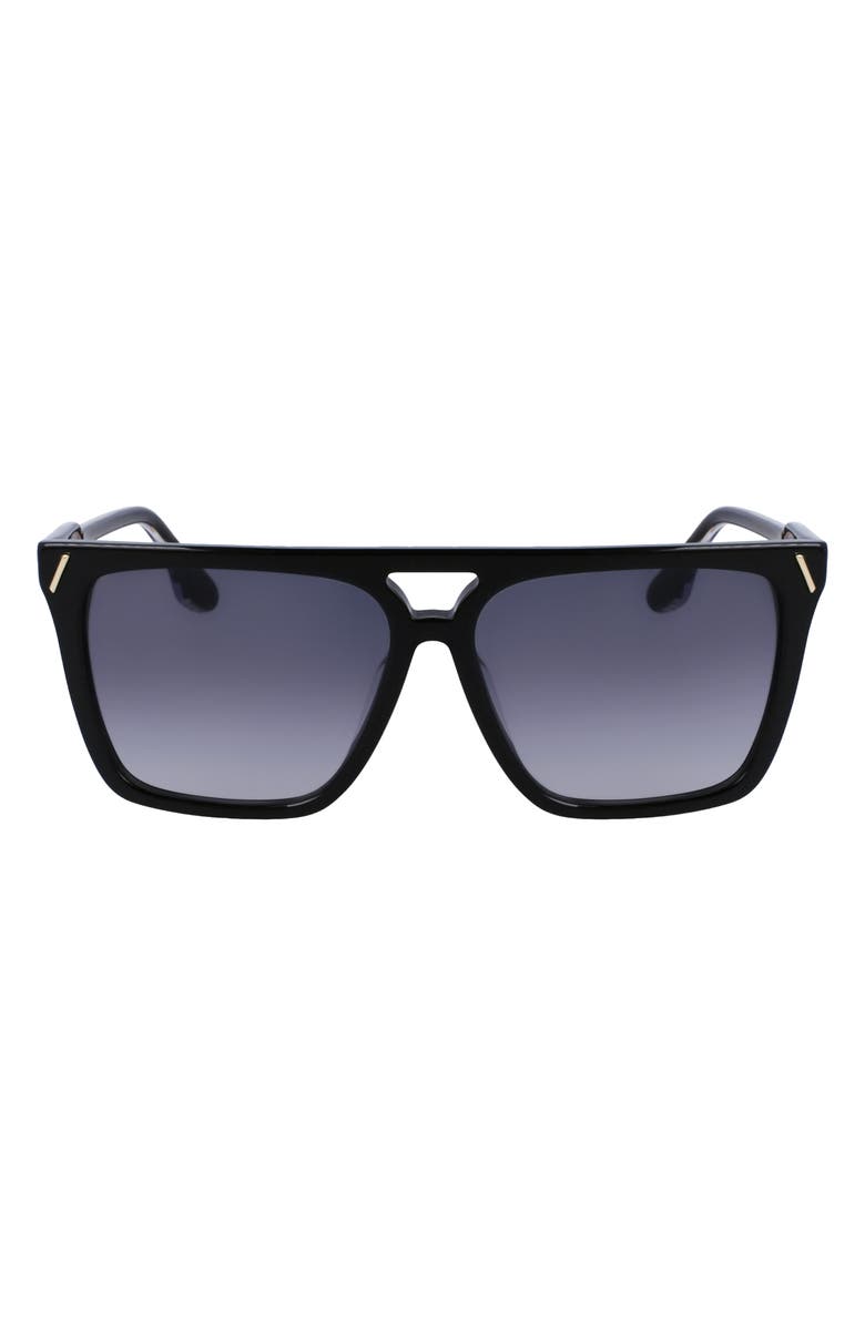 Victoria Beckham 57mm Gradient Navigator Sunglasses, Main, color, 