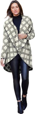 Jessica London Faux Leather-Trim Sweater