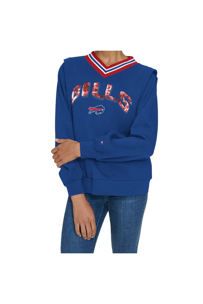 Women's Tommy Hilfiger Royal Buffalo Bills Alice V-Neck Pullover Sweatshirt, Alternate, color, Royal