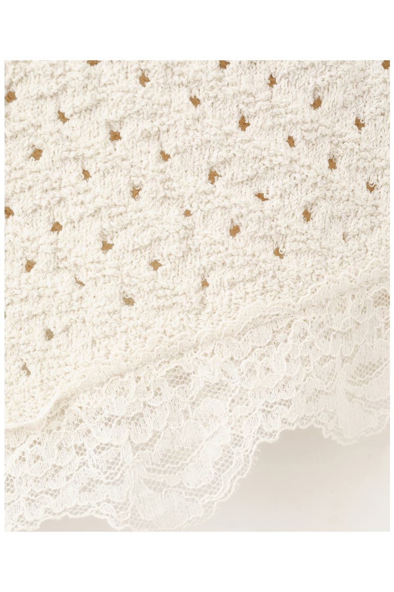 Gala Lace Trim Sleeveless Pointelle Sweater, Alternate, color, LIGHT BEIGE