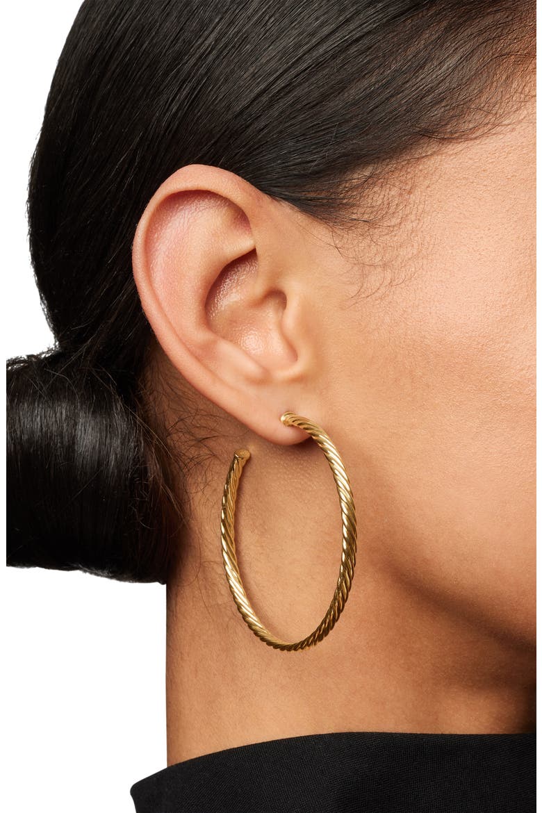 Cable Spiral Hoop Earrings, Alternate, color, GOLD