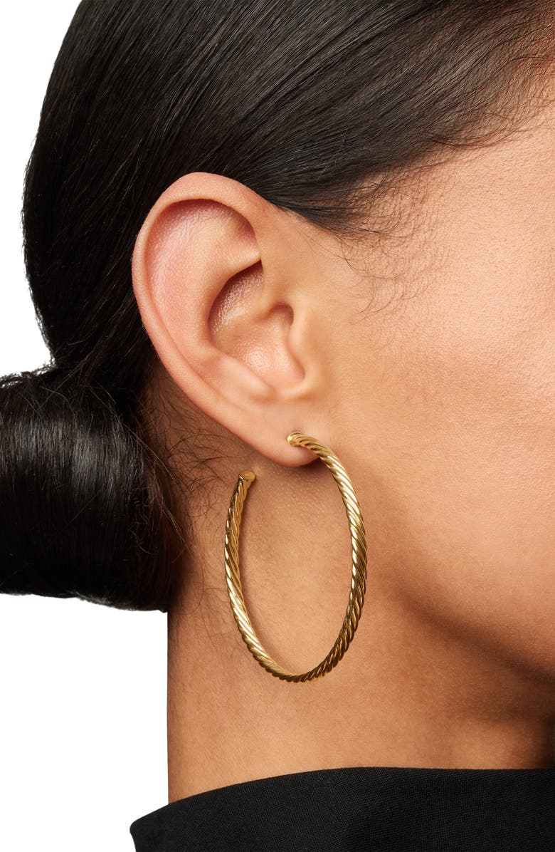 David Yurman Cable Spiral Hoop Earrings, Alternate, color, Gold