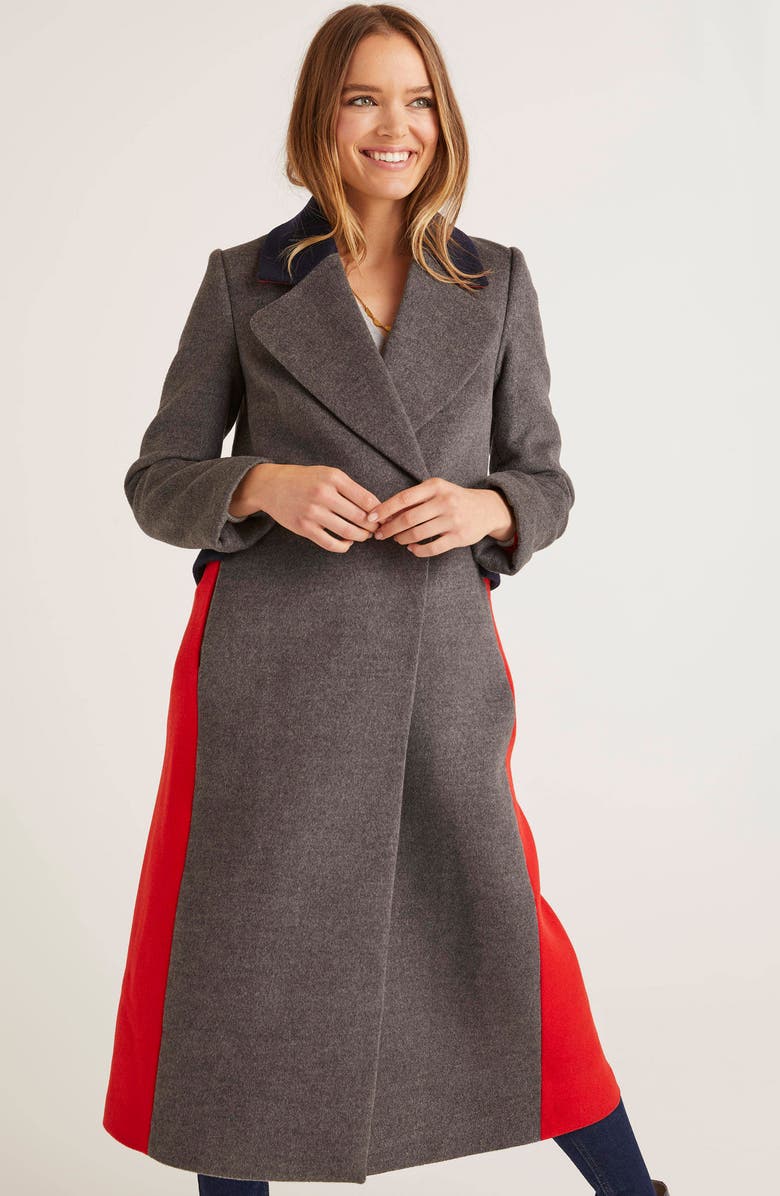 Boden Burney Colorblock Wool Blend Coat, Alternate, color, 