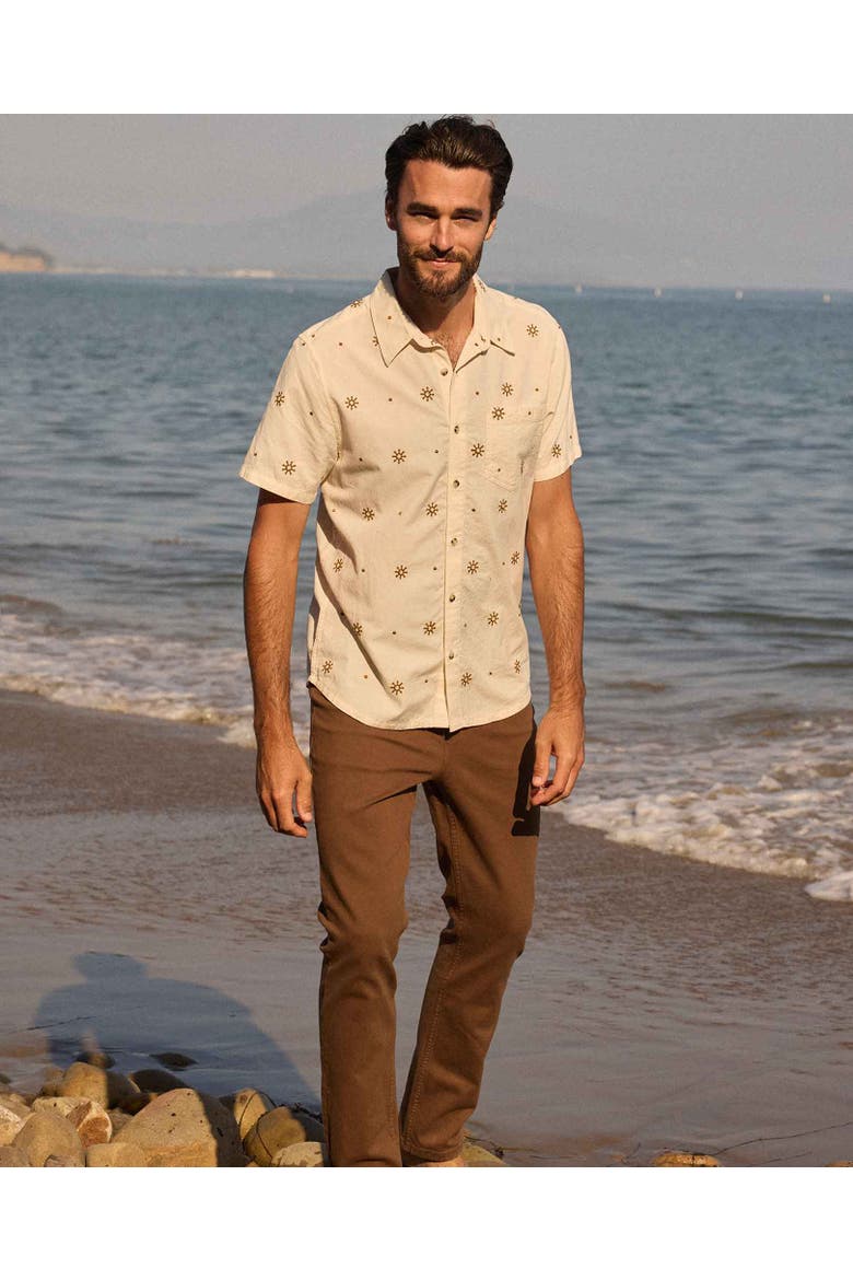 Airscape Short Sleeve Shirt Embroidered, Alternate, color, Natural Embroidery