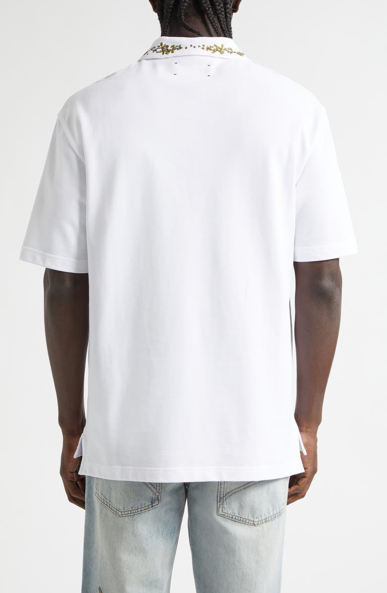 AMIRI Embroidered Collar Polo, Alternate, color, White Archived