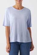 Franne Golde Slub Jersey Elbow Sleeve Crew Tee