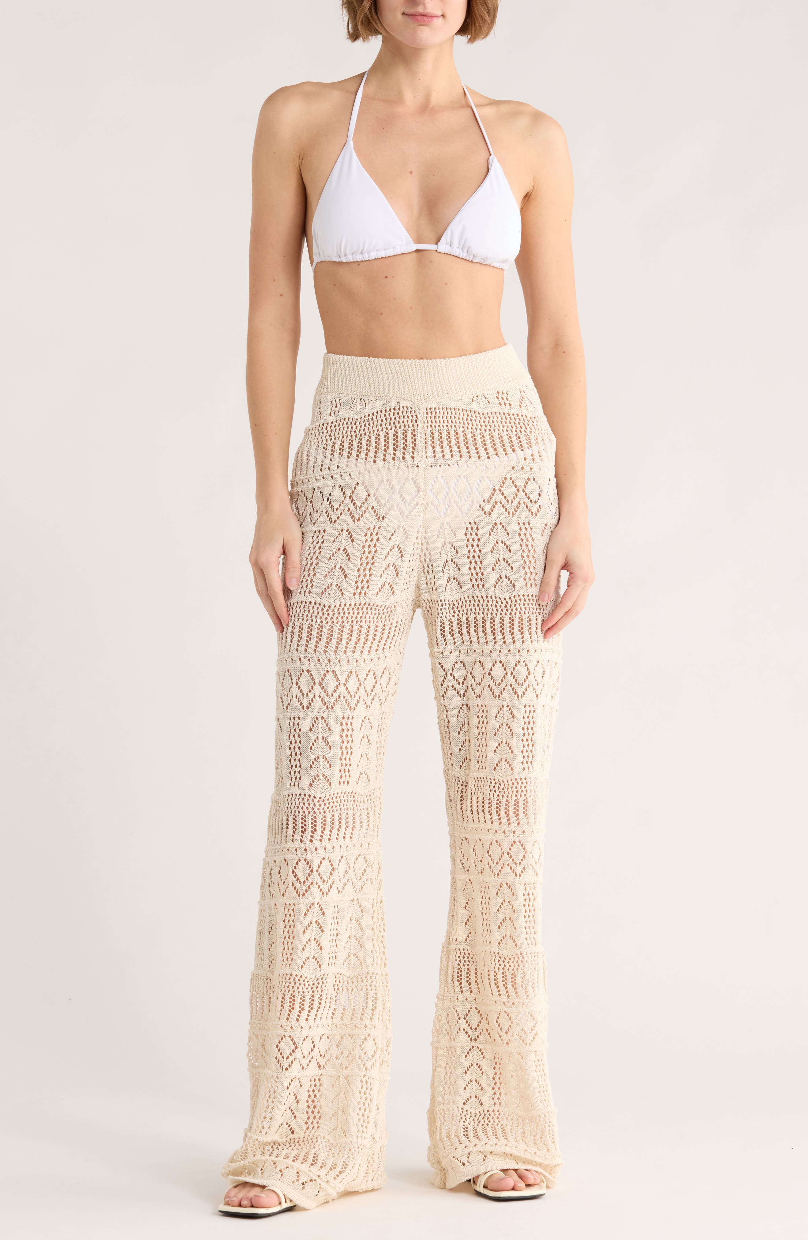 Elan Crochet Wide Leg Cover-Up Pants