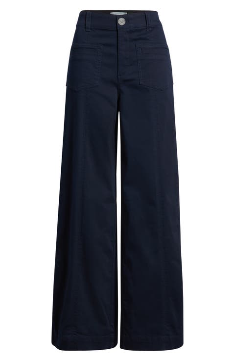 Skyrise Patch Pocket Wide Leg Pants