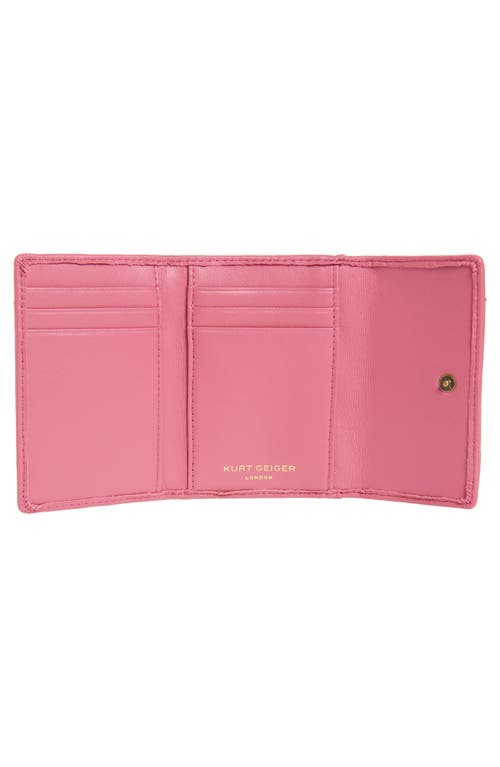 Kurt Geiger London Flap Multi Leather Trifold Card Holder In Pink