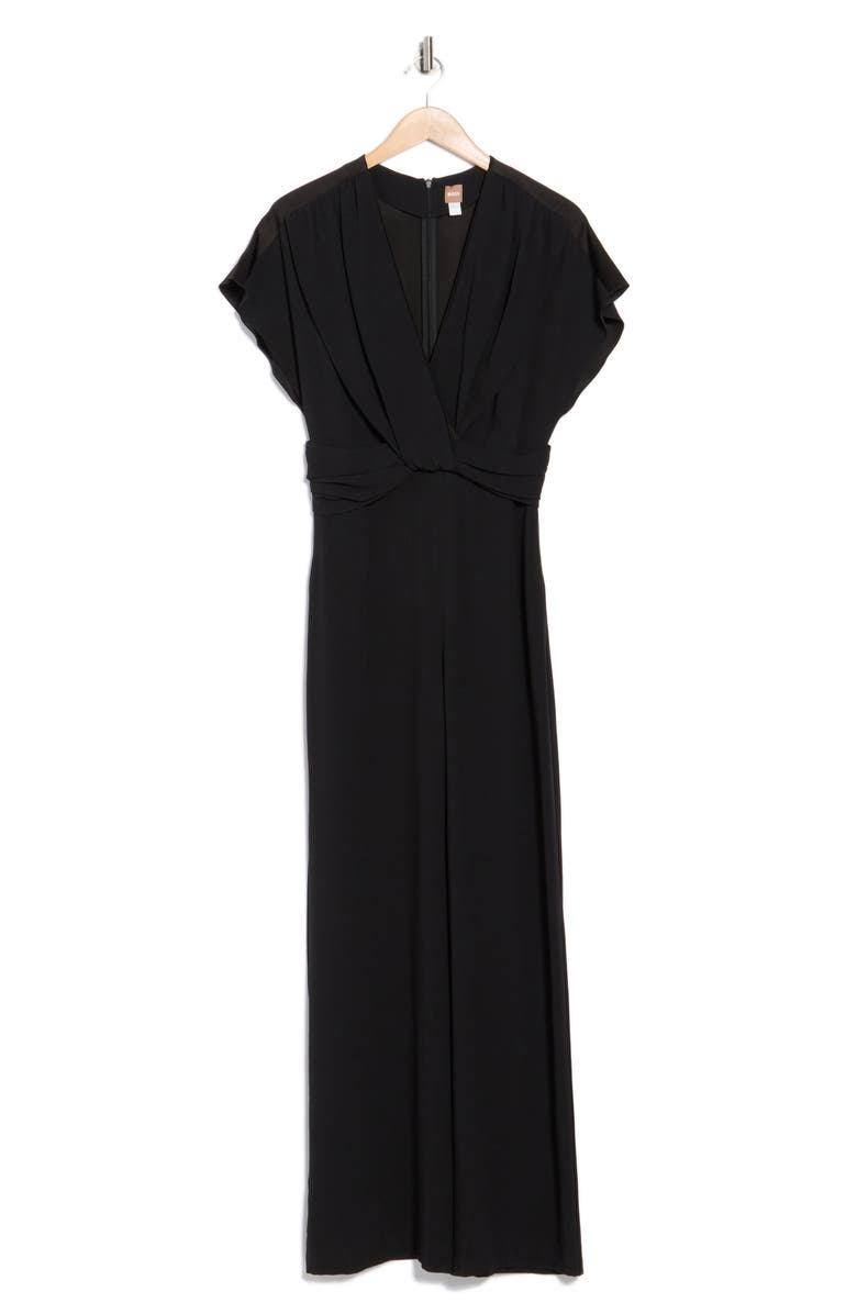 BOSS Debasa Ruched Jumpsuit, Alternate, color, Black