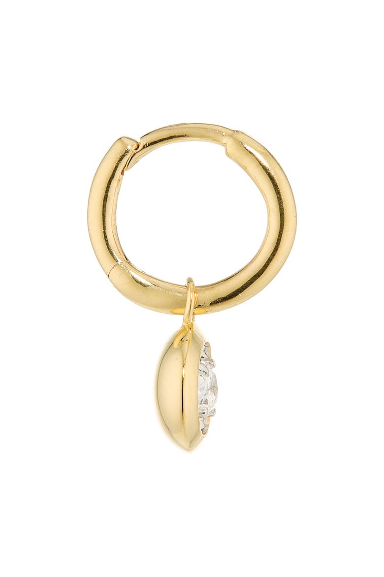 Lab Grown Diamond Oval Huggie Hoop Earrings, Alternate, color, 18K GOLD VERMEIL / LAB DIAMOND